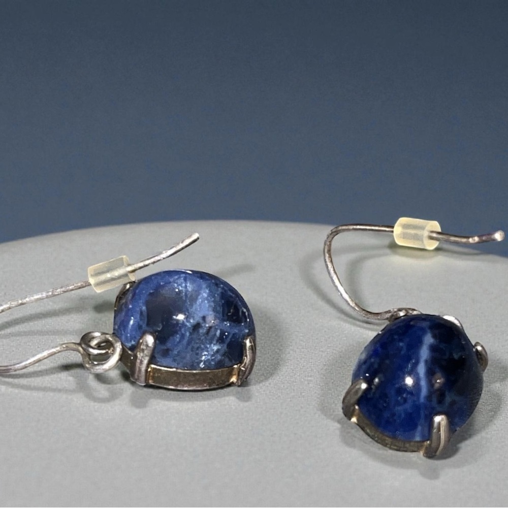 Gorgeous Silver Blue Sodalite Drop Earrings - Picture 4 of 5
